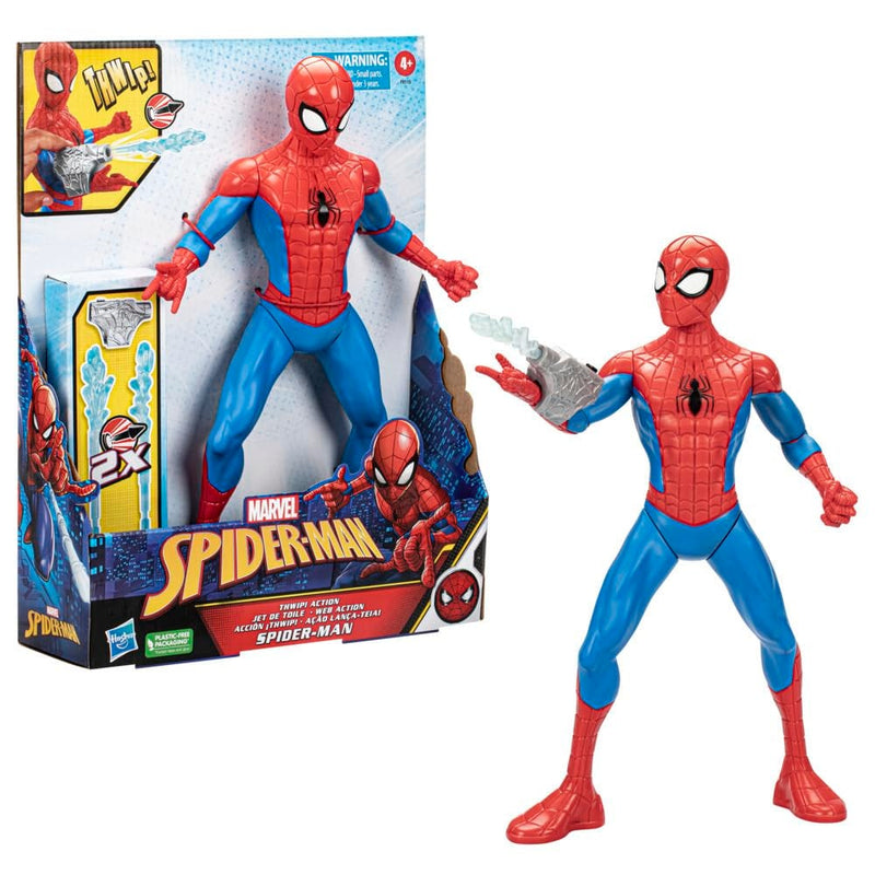Hasbro Spider-Man Thwip Action Figure with Web Blasters, 13-Inch Scale, 2 Projectiles