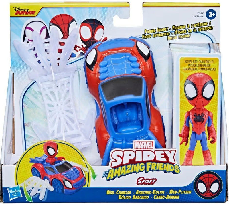 Hasbro Spidey and His Amazing Friends Web Crawler Vehicle Figure Accessory Set, 4-Inch Figure