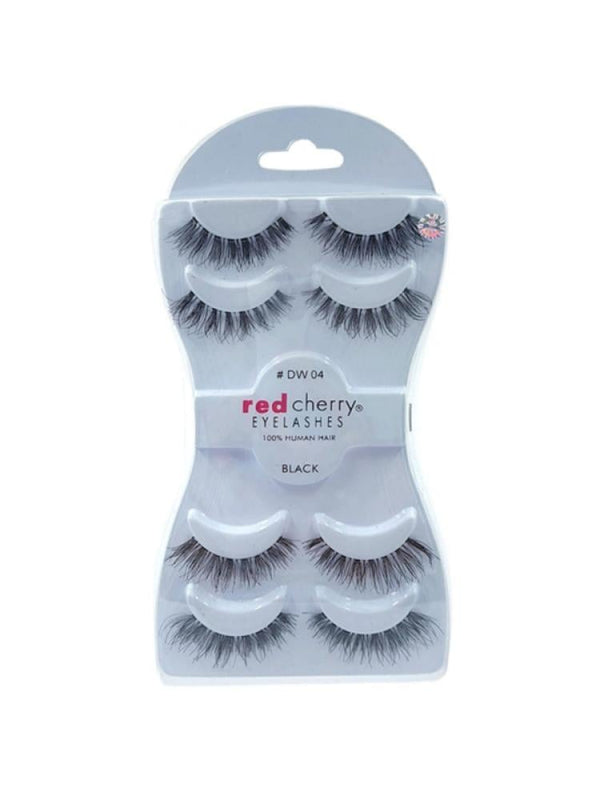 Natural Looking False Eyelashes 4-in-1 Black Set DW04 Red Cherry