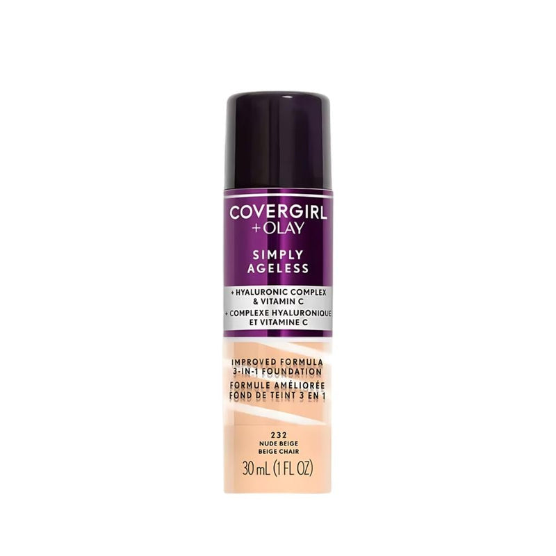 Covergirl Olay Simply Ageless 3-in-1 Liquid Foundation, Nude Beige, 30ml