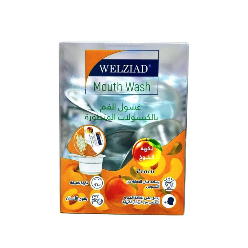 Wellzead Mouthwash Capsules, Peach Flavor, 21 Count