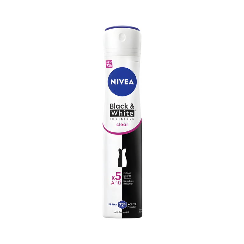 Nivea Invisible Black & White Antiperspirant Spray for Women, 150 ml