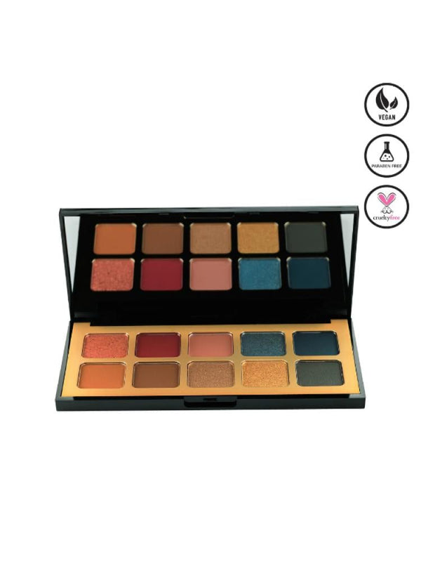 Armaf Beauty Eyeshadow Palette - 10 Colors, Matte Shimmer Metallic
