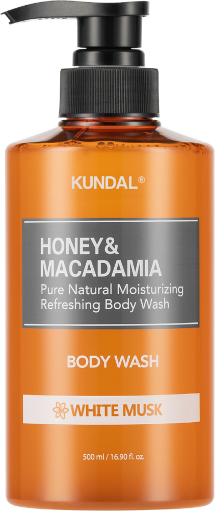 Body Wash White Musk Moisturising Honey Macadamia Kundal 500ml