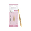 Straight Tip Tweezers Gold Precision Plucking Titania 1 Count