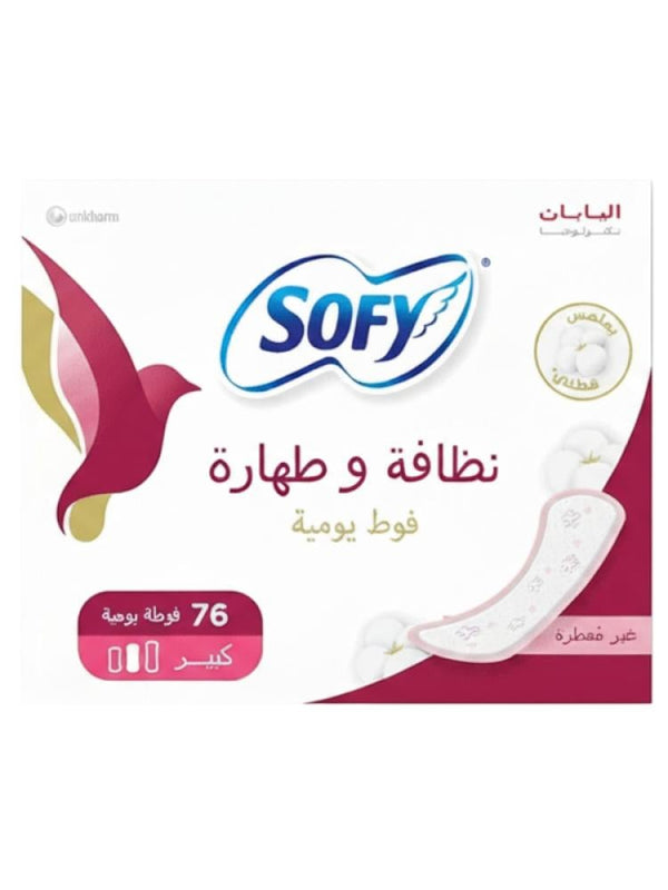 Sofy Unscented Daily Hygiene Sanitary Pads - Large, 76 Count