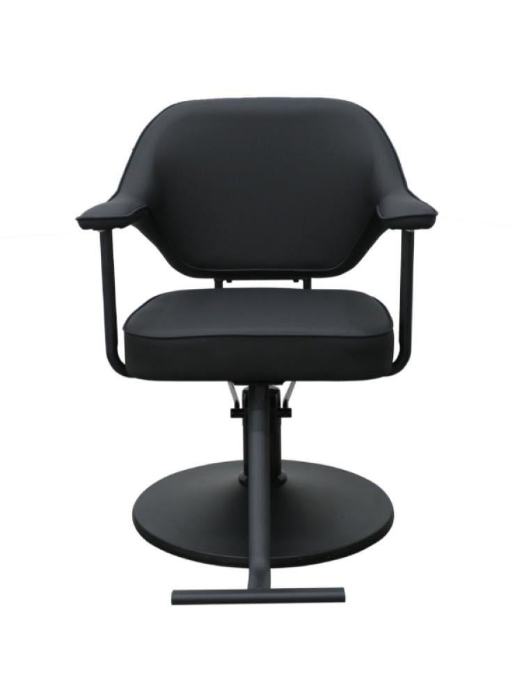 Salon System Black Hydraulic Hair Styling Chair with Leather Seat
