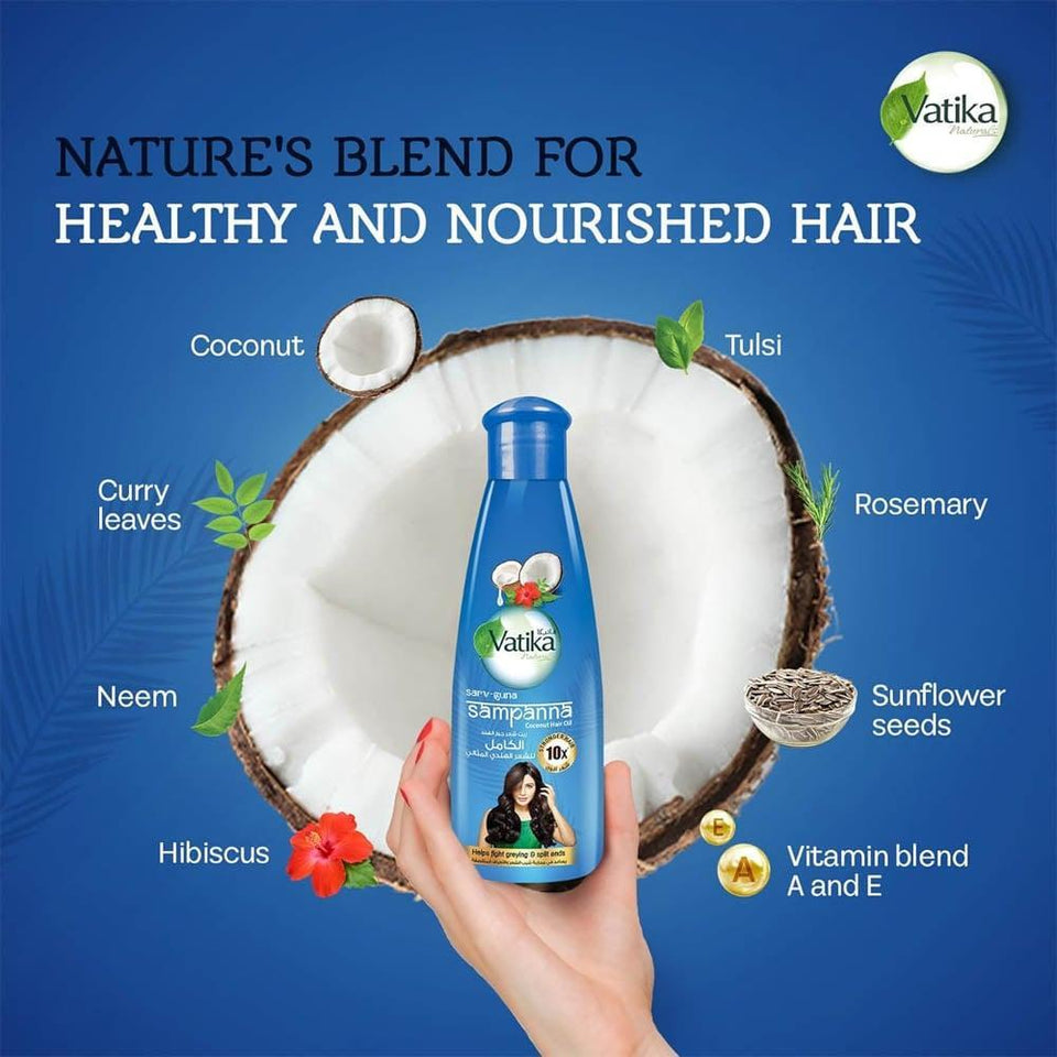 Vatika Coconut Hair Oil for Nourishment & Hair Health 170ml