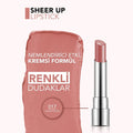 Flormar Sheer Up Lipstick Tinted Lip Balm, 017 Peachy Glow, Glossy Finish