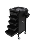 Salon System Black Salon Trolley with Side Stand - Model A192