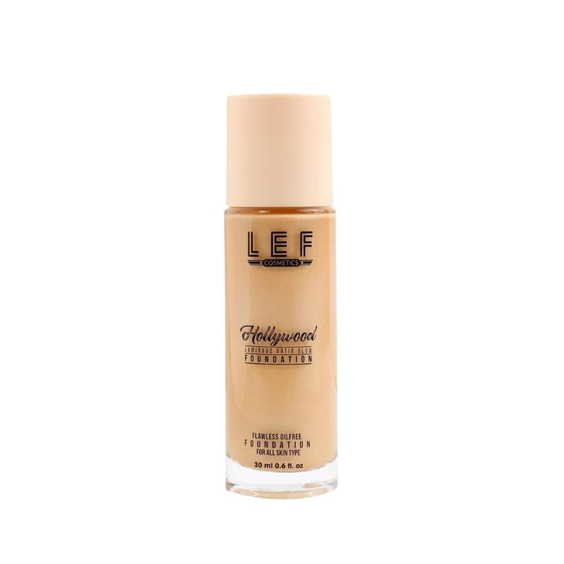 Lef Hollywood Soft Glow Foundation, 2 Fire Ivory, Skin Smoothing, Radiant Finish