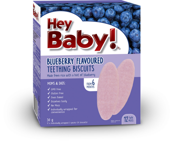 Blueberry Teething Biscuits Healthy Snack for Babies Hey Baby 120g