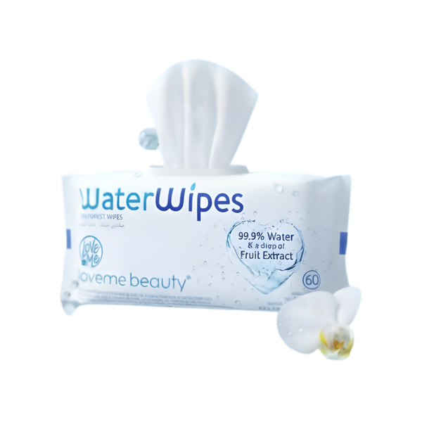 Baby Wipes 99.9% Water Alcohol-Free Fragrance-Free LOVE ME BEAUTY 60 Wipes