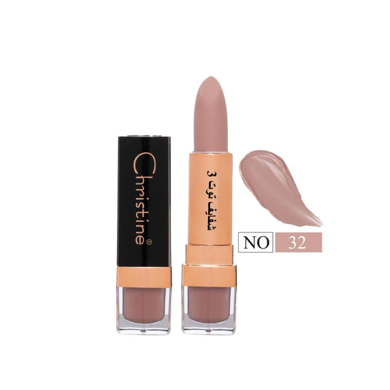 Christine Matte Lipstick Berry 3 No. 32, Vitamin E, Shea Butter