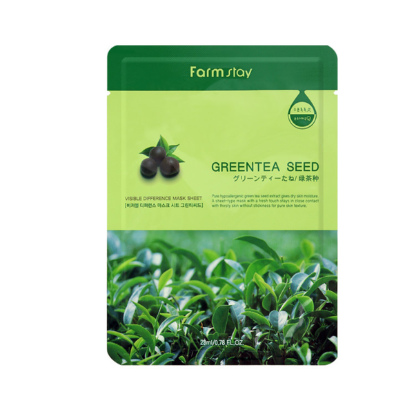 Farm Stay Green Tea Seed Sheet Mask for Pore Purifying and Hydration, 23ml