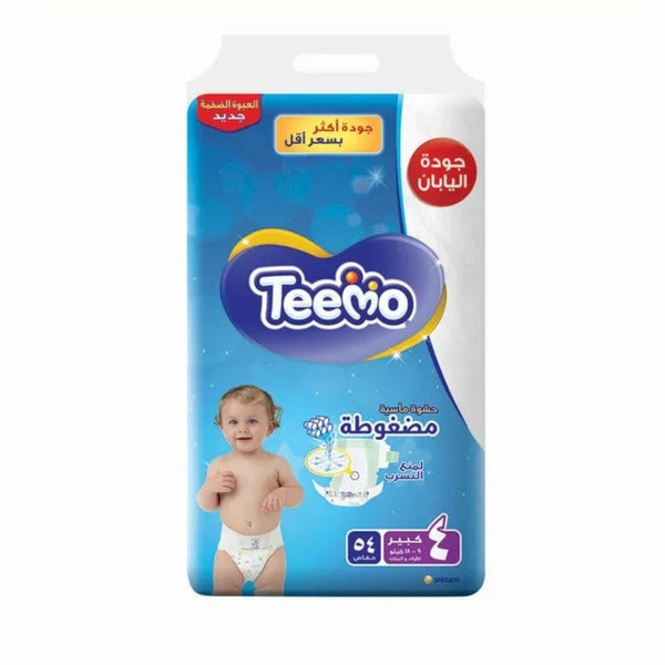 Timo Baby Diapers Size 4 Large 9-18 kg 54 Count Leak Protection