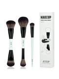 Jessup Makeup Lover Collection V Bright Cyan Face Brush Set - 3 Pieces