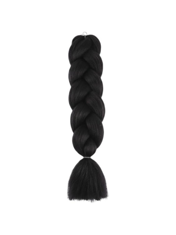 Synthetic Hair Braid, Ready-to-Wear Black Hair Extension with Tie or Clips