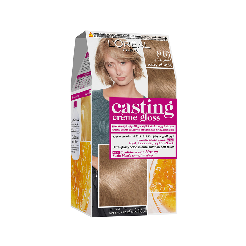 L'Oreal Paris Excellence Creme Ammonia-Free Hair Color, Ash Blonde 810, 180ml
