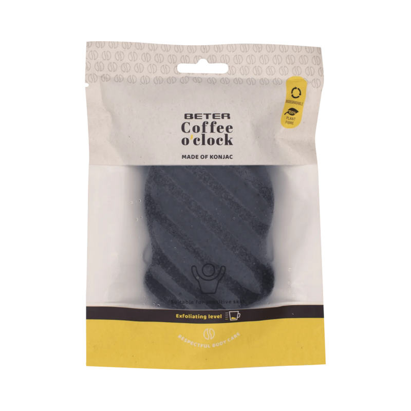 Beter Konjac Body Scrub Sponge with Coffee Infusion, Gentle Exfoliation