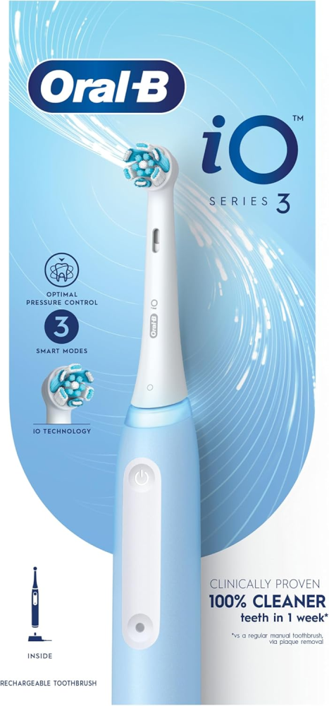 Electric Toothbrush Plaque Removal Rechargeable iO3 Blue Oral-B 1 Piece