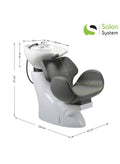 Salon System Sherine Washbasin Chair - White Base Gray Seat