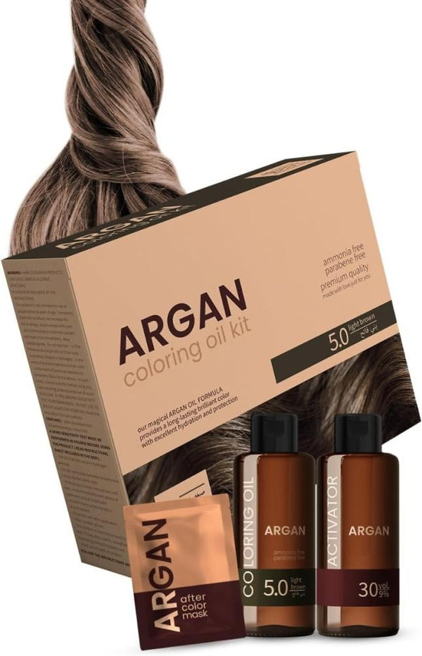 Light Brown Hair Dye Coloring Oil Kit Nourishing Argan 75ml