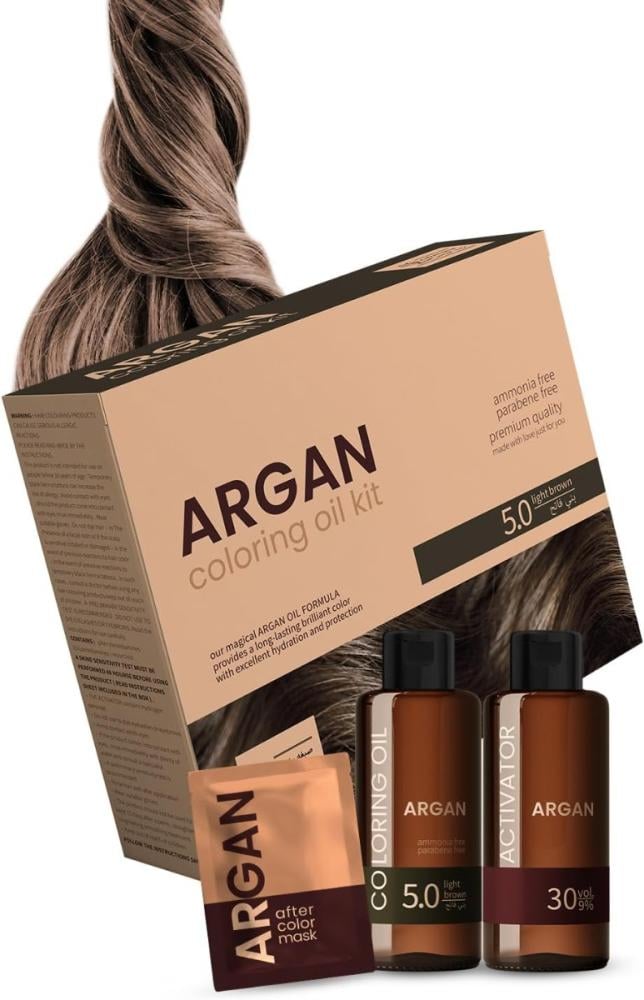 Light Brown Hair Dye Coloring Oil Kit Nourishing Argan 75ml