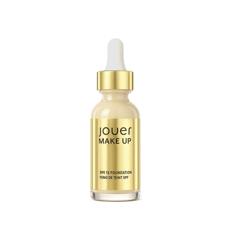 Jouer Vitamin Liquid Foundation, Matte, SPF 15, W1 Porcelain, 1 fl oz