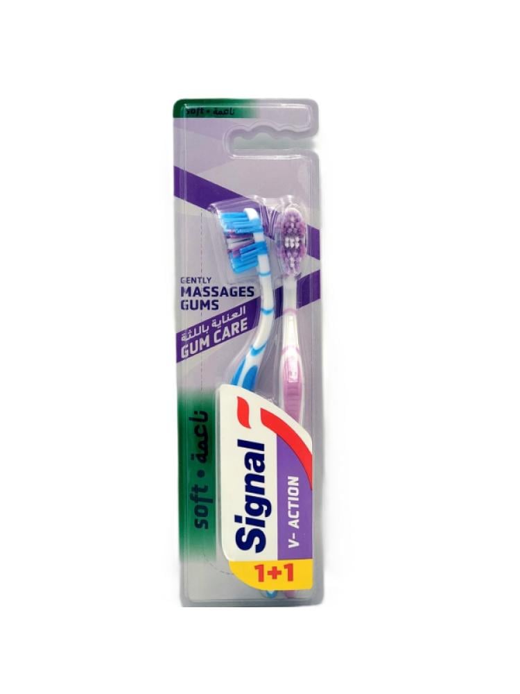 Toothbrush for Gum Care Soft Bristles Signal In Action 1+1 Pack