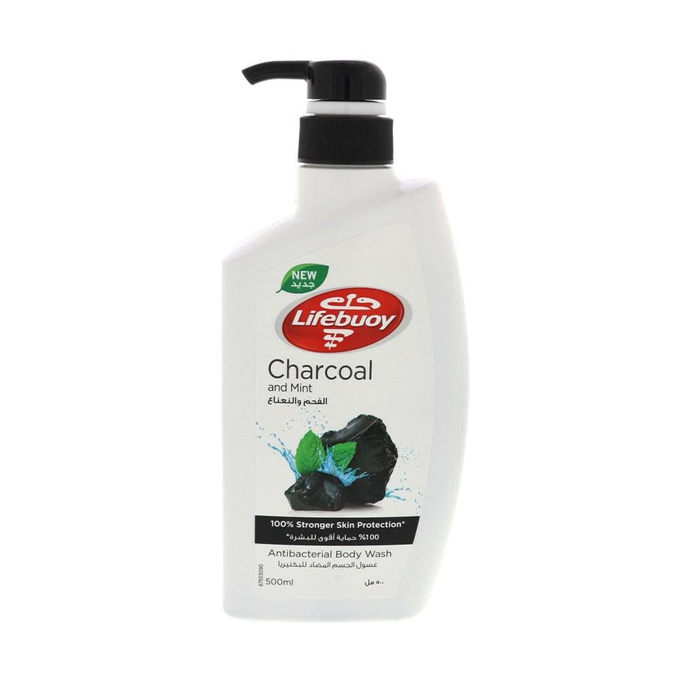 Lifebuoy Body Wash Charcoal & Mint Antibacterial Cleanser 500ml