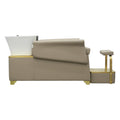 Salon System Beige Hair Washing Chair with Gold Frame & Movable Footrest