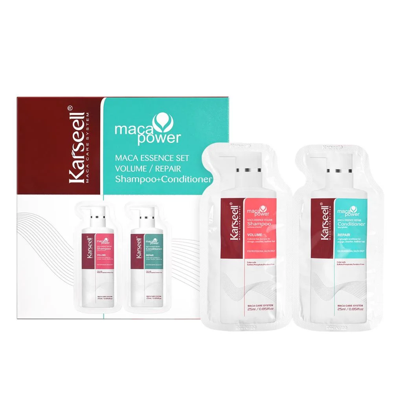 Shampoo Conditioner Set Maca Volume Trial Sachets Karseell 24 x 10ml
