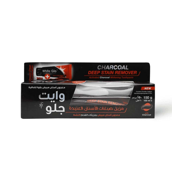 Charcoal Toothpaste Deep Stain Remover Whitening White Glo 100ml