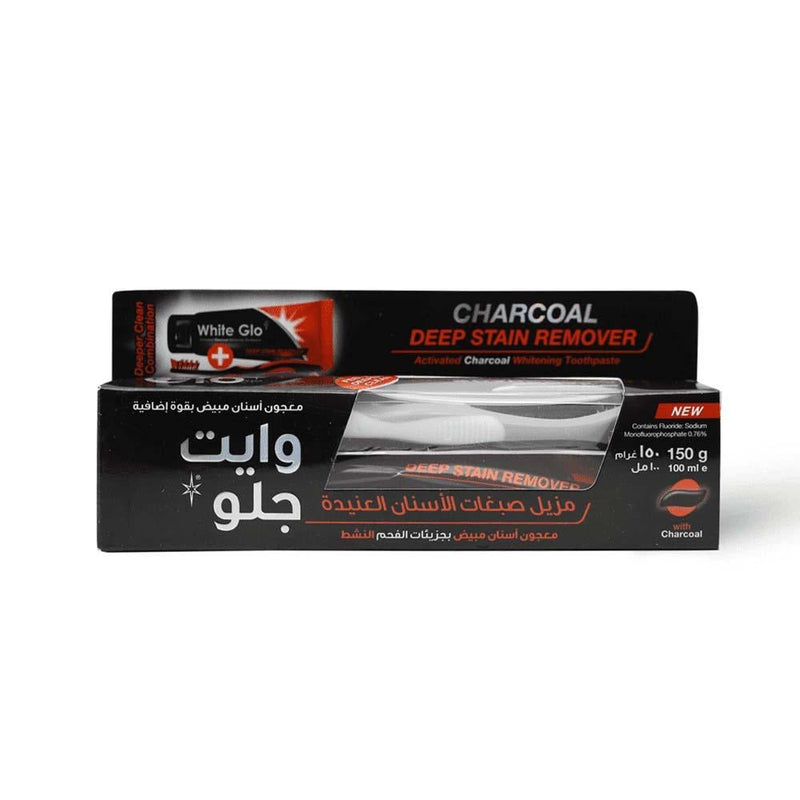 Charcoal Toothpaste Deep Stain Remover Whitening White Glo 100ml