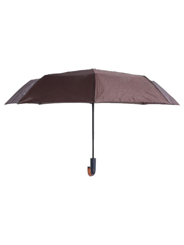 Automatic Umbrella with Wooden Handle - Brown