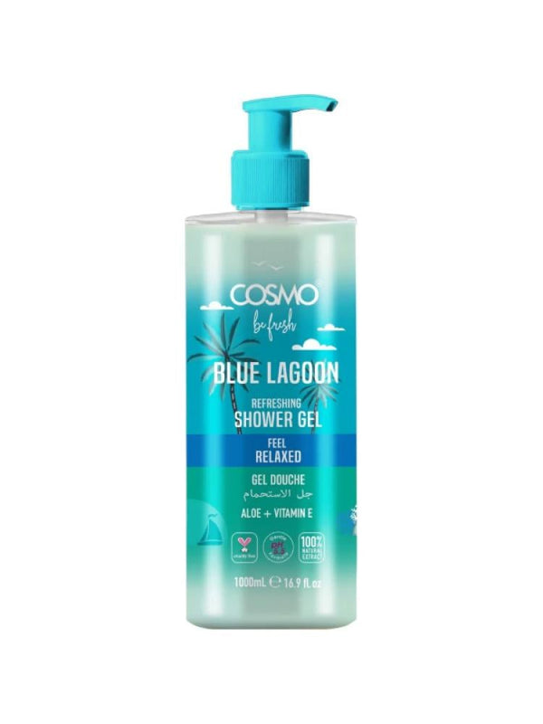 Refreshing Shower Gel Aloe Vera Vitamin E Hydrating Body Care Cosmo 1000ml