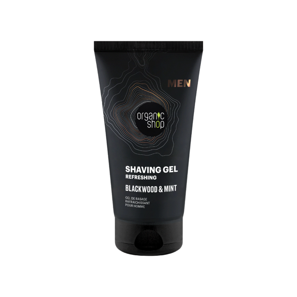 Organic Shop Black Wood & Mint Shaving Gel for Smooth Shave, Moisturizing, 150ml