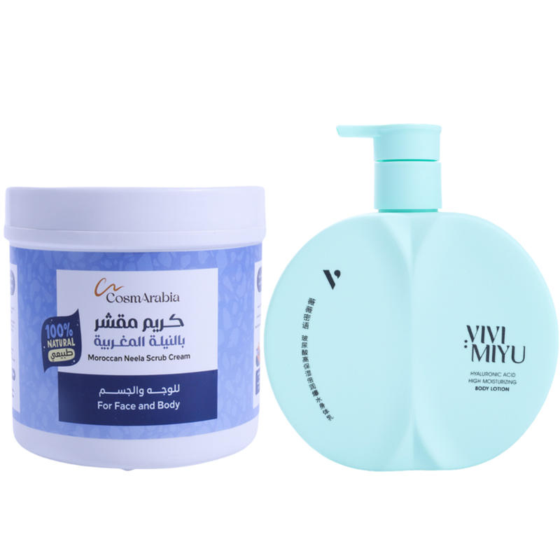 Body Care Set Brightening Hydrating Cosmaripia Complete Radiance 550ml+320g