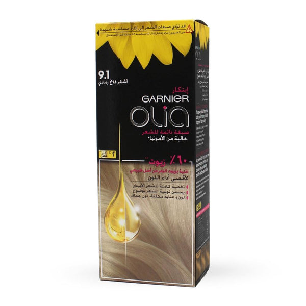 Olia Light Brown Hair Dye Ashy Light Blond 9.1 Ammonia Free Kit
