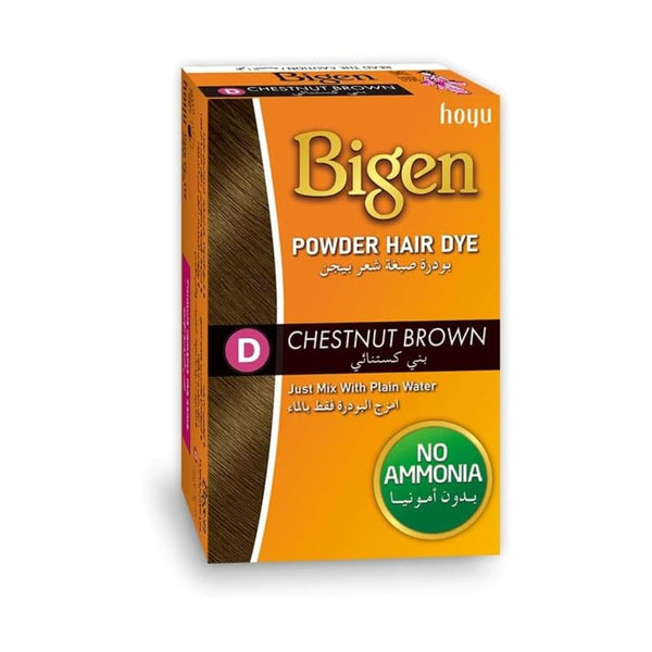 Bigen Hair Dye Powder Chestnut Brown Ammonia-Free Gray Coverage