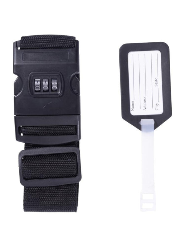 Solo Go Luggage Tie Strap with Integrated Tag - Black