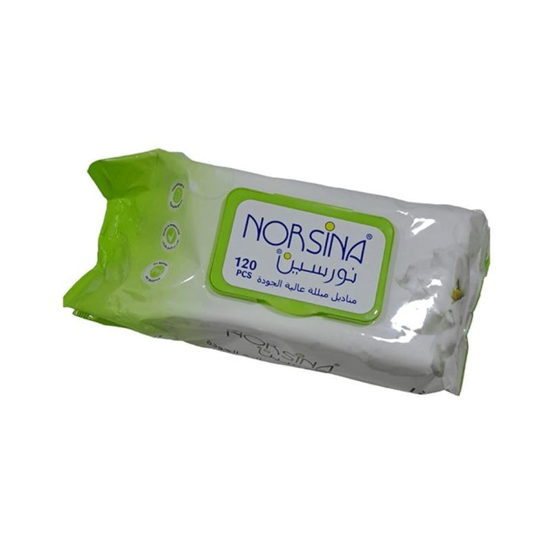 Norsina Cleansing Wet Wipes, Jasmine Scented, Hydrating, 120 Count