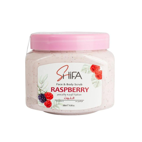 Face & Body Scrub Raspberry Extract Brightening Shifa 500ml