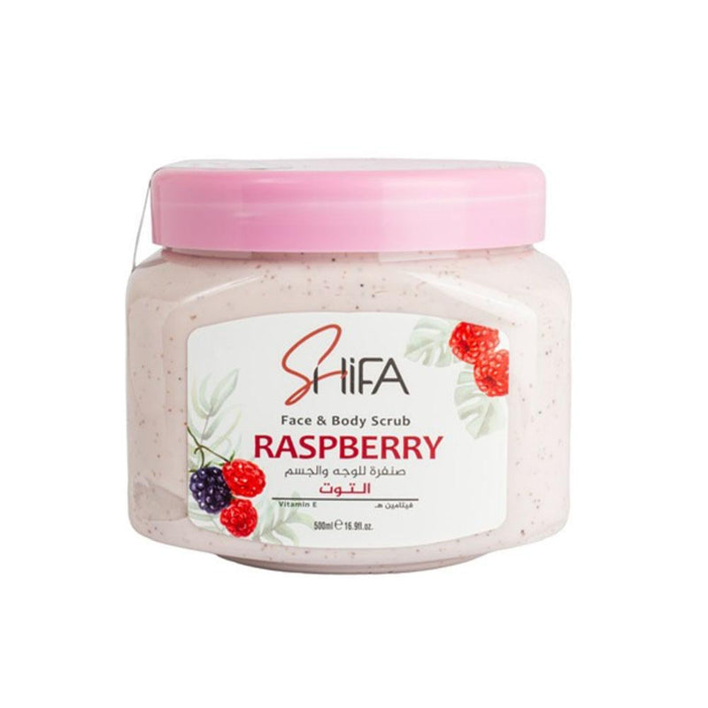 Face & Body Scrub Raspberry Extract Brightening Shifa 500ml