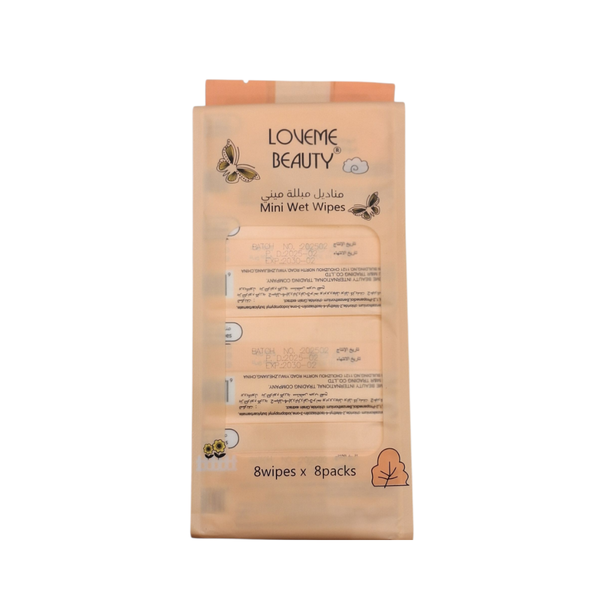 Love Me Beauty Mini Wet Wipes for Face and Hand Cleaning, 8 Count