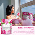 Saboo Rose Scented Bath Bubble Powder with Jojoba Oil and Vitamin E - 200g