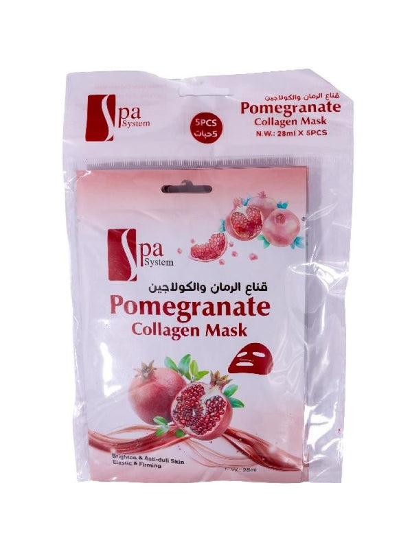 Spa System Pomegranate & Collagen Face Mask - 5x28ml