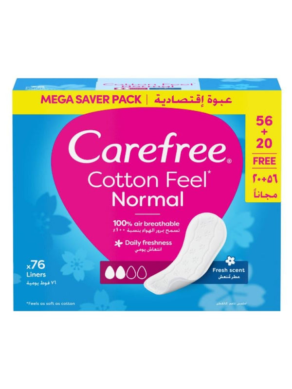 Carefree Fresh Scent Panty Liners Ultra-Soft 76 Pads