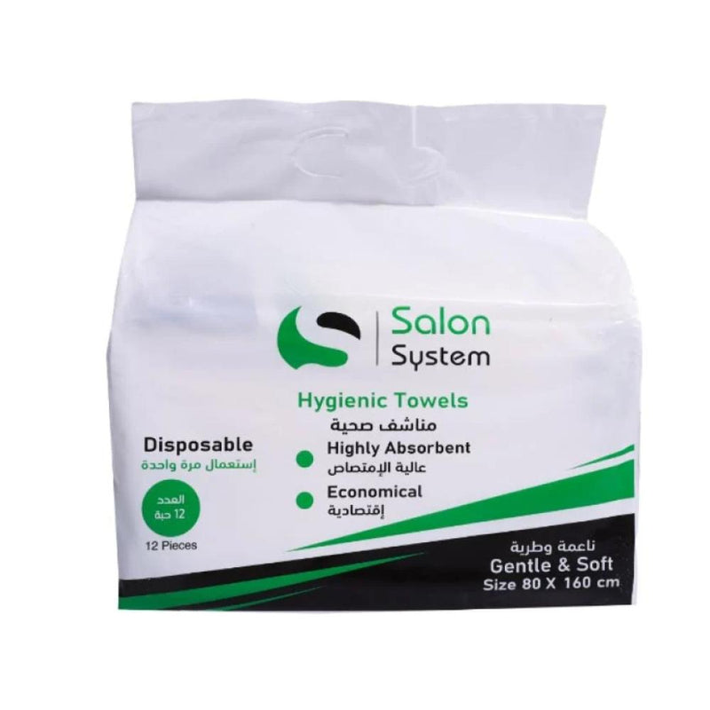 Salon System Disposable Sanitary Towels, 80x160cm, 12 Count